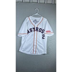 Houston Astros Jersey Mens XL White MLB Baseball Alex Bregman 2 HEB Sponsor